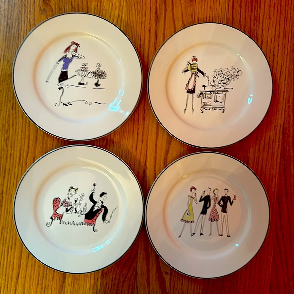 Rosanna Set of 4 Salad/Dessert /Appetizer Plates